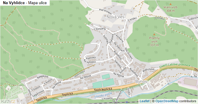 Na Vyhlídce - mapa ulice