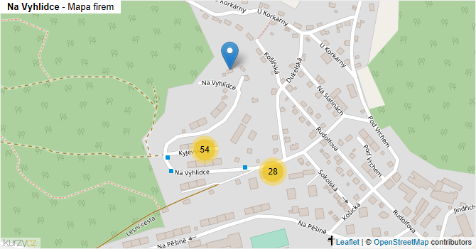 Na Vyhlídce - mapa firem