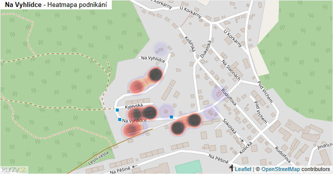 Na Vyhlídce - mapa podnikání