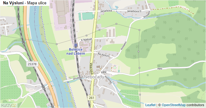 Na Výsluní - mapa ulice