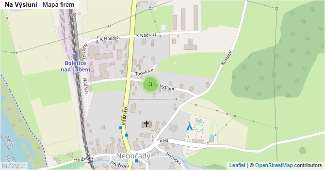 Na Výsluní - mapa firem
