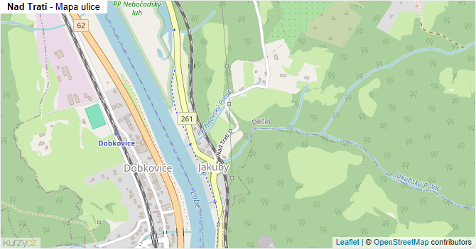Nad Tratí - mapa ulice
