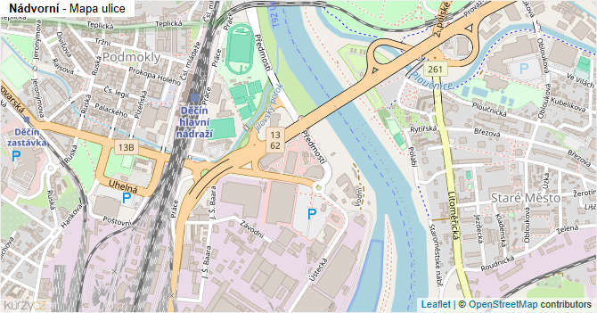 Nádvorní - mapa ulice