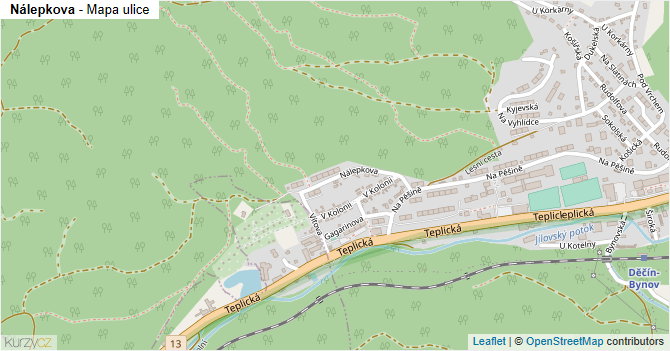 Nálepkova - mapa ulice