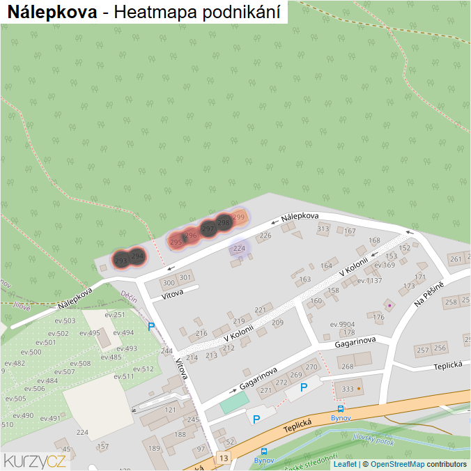 Mapa Nálepkova - Firmy v ulici.