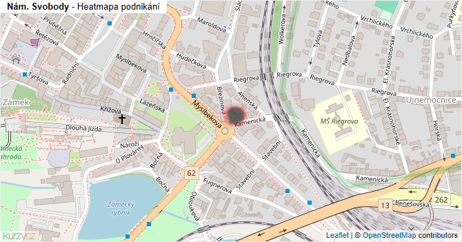 Nám. Svobody - mapa podnikání