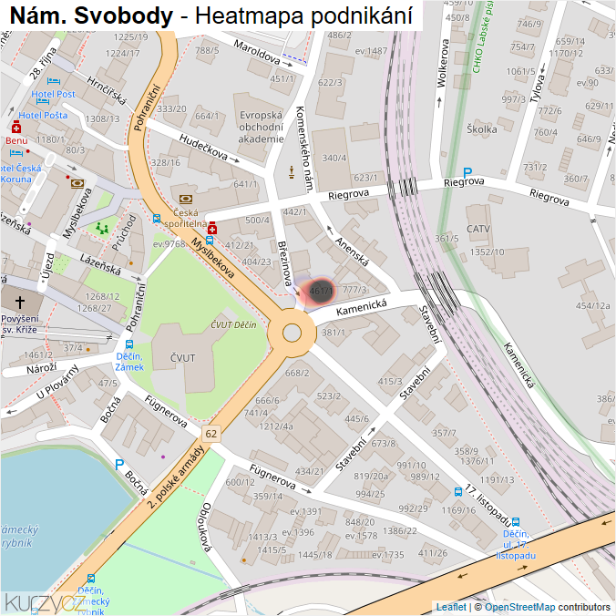 Mapa Nám. Svobody - Firmy v ulici.