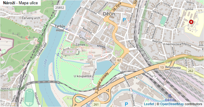 Nároží - mapa ulice