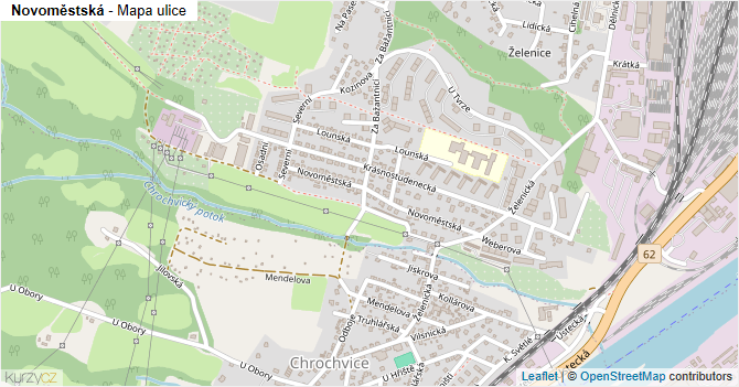 Novoměstská - mapa ulice