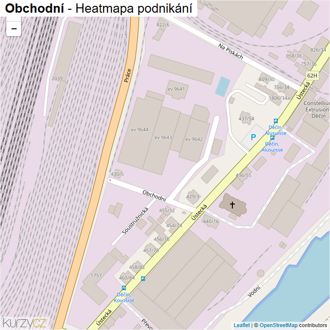 Mapa Obchodní - Firmy v ulici.