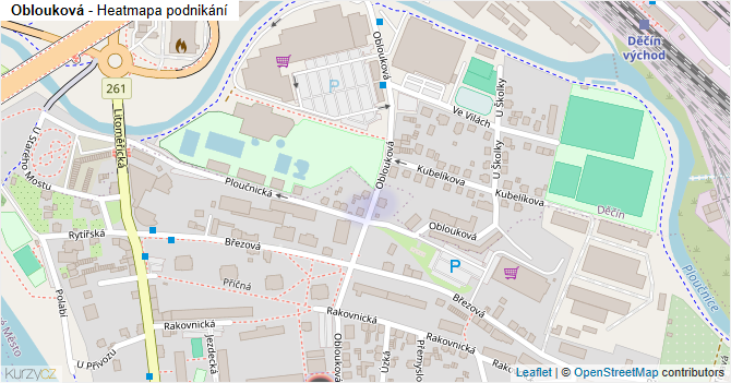 Oblouková - mapa podnikání