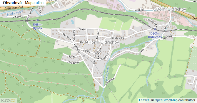 Obvodová - mapa ulice