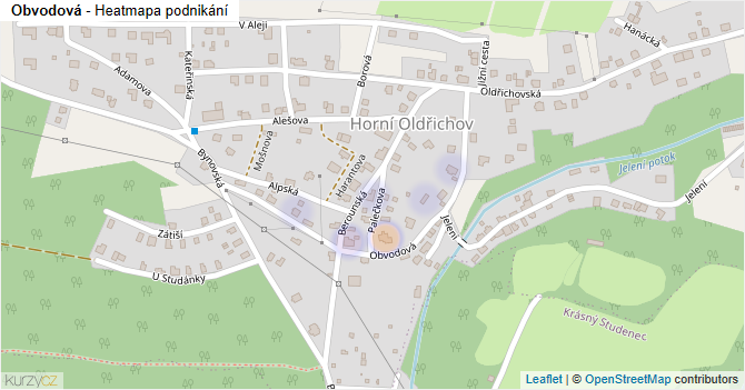 Obvodová - mapa podnikání