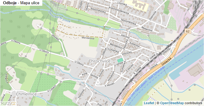 Odboje - mapa ulice