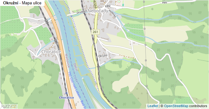 Okružní - mapa ulice