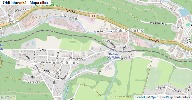 Oldřichovská - mapa ulice