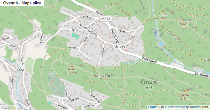 Ovesná - mapa ulice