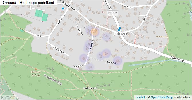 Ovesná - mapa podnikání