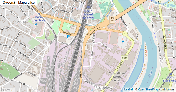 Ovocná - mapa ulice