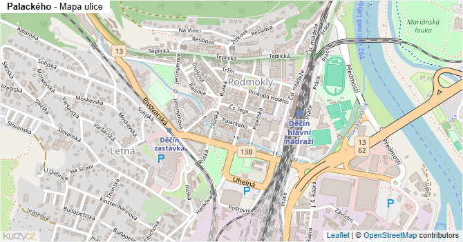 Palackého - mapa ulice