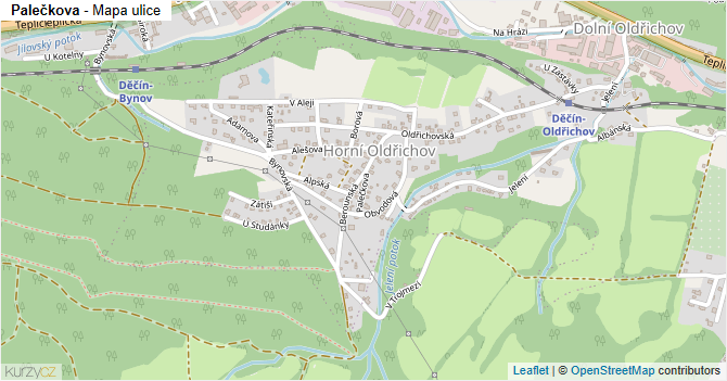 Palečkova - mapa ulice