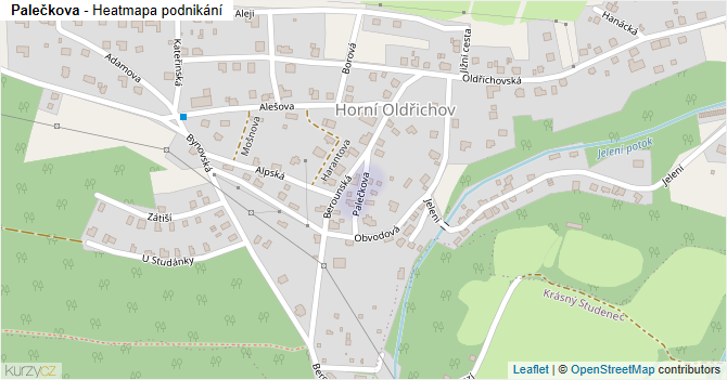 Palečkova - mapa podnikání