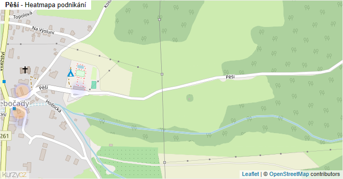 Pěší - mapa podnikání