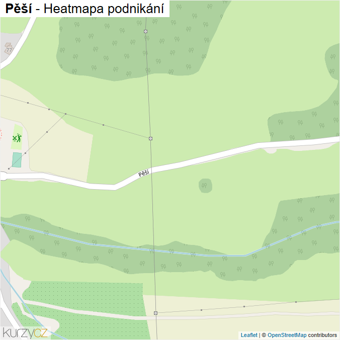 Mapa Pěší - Firmy v ulici.