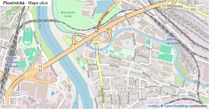 Ploučnická - mapa ulice