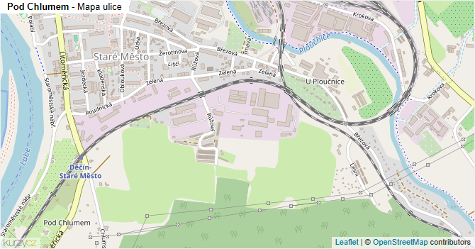 Pod Chlumem - mapa ulice