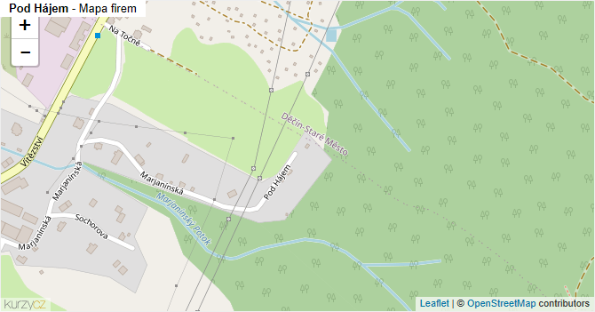 Pod Hájem - mapa firem