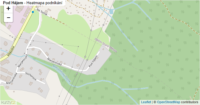 Pod Hájem - mapa podnikání