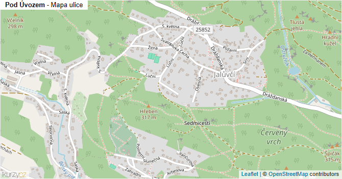 Pod Úvozem - mapa ulice
