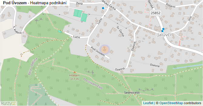 Pod Úvozem - mapa podnikání