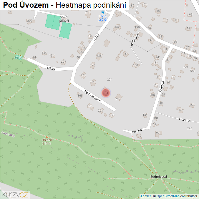 Mapa Pod Úvozem - Firmy v ulici.