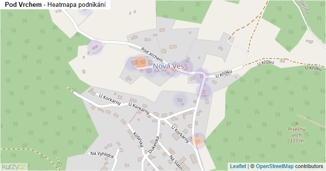 Pod Vrchem - mapa podnikání