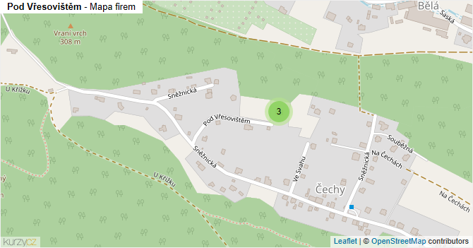 Pod Vřesovištěm - mapa firem