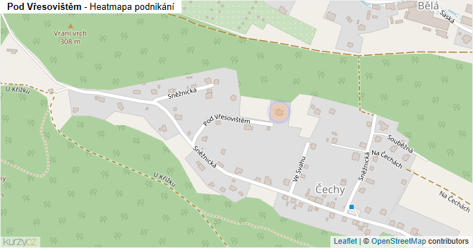 Pod Vřesovištěm - mapa podnikání