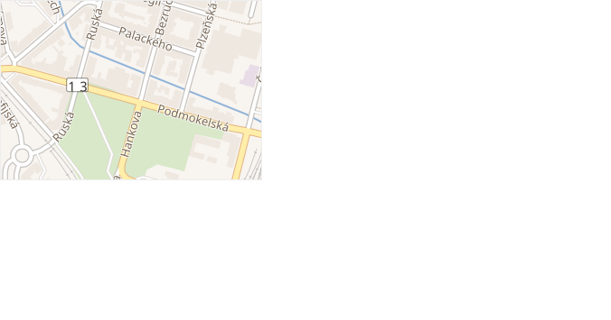Podmokelská v obci Děčín - mapa ulice