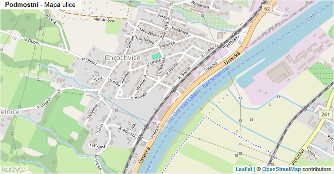 Podmostní - mapa ulice