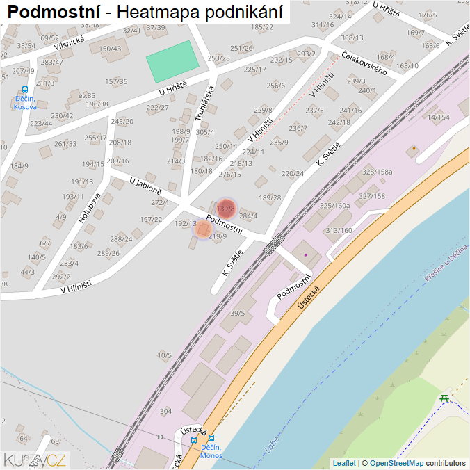 Mapa Podmostní - Firmy v ulici.