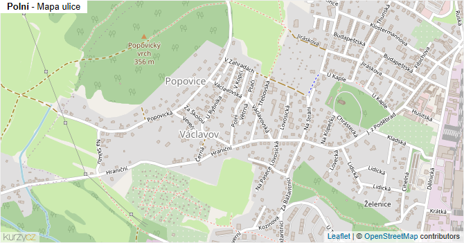 Polní - mapa ulice