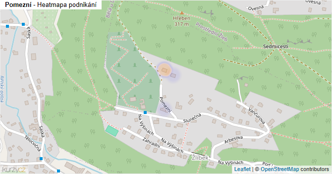Pomezní - mapa podnikání