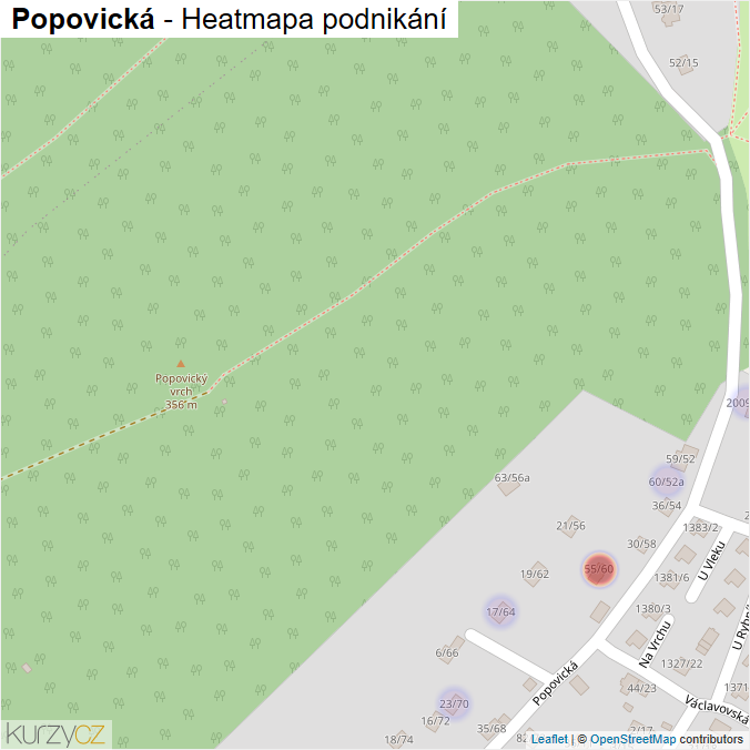 Mapa Popovická - Firmy v ulici.