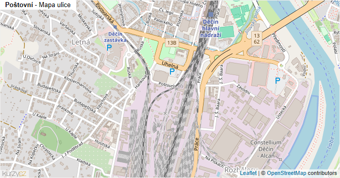 Poštovní - mapa ulice