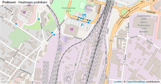 Poštovní - mapa podnikání