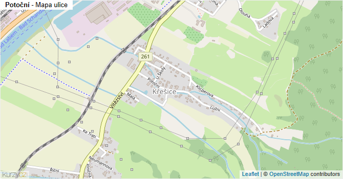 Potoční - mapa ulice