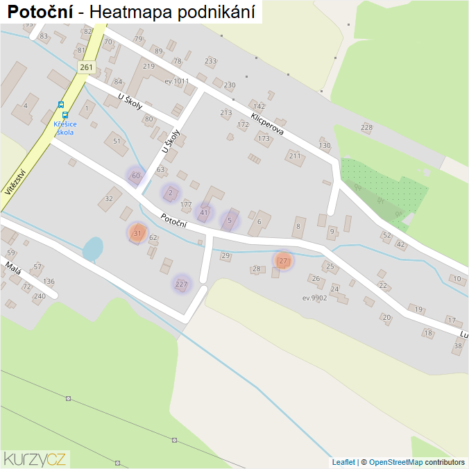 Mapa Potoční - Firmy v ulici.