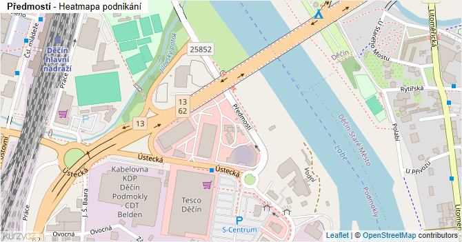 Předmostí - mapa podnikání