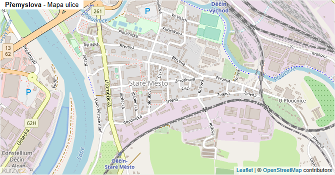 Přemyslova - mapa ulice